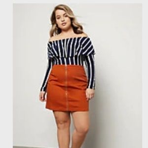NWT Rue21 Burnt Orange Zip-Up Mini Skirt